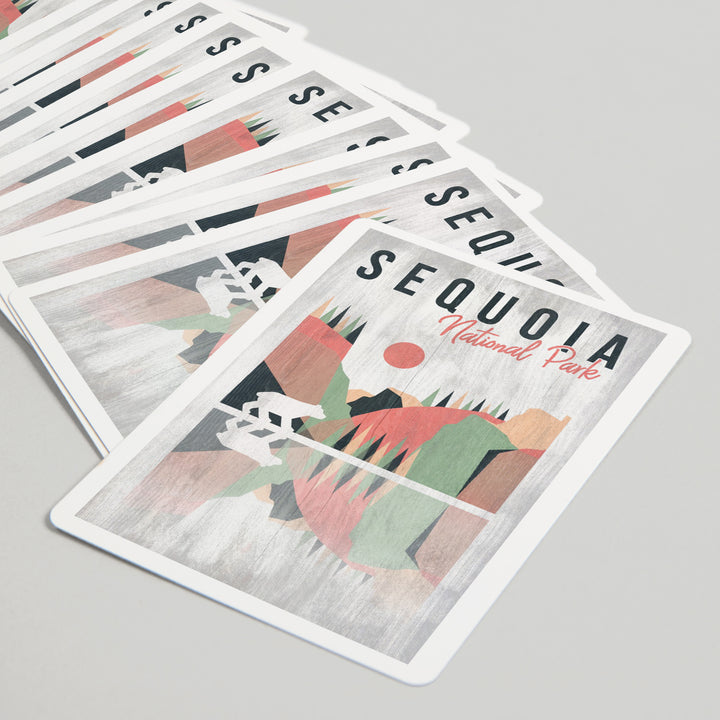 Playing Cards, Sequoia National Park, Bear, Geometric Opacity, 52 Card Deck with Jokers in Box, Unique Art