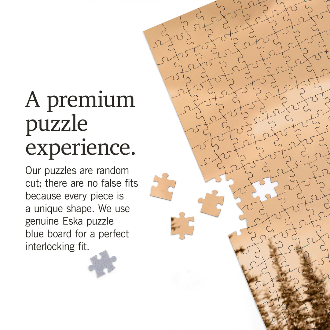 Grays Harbor, Washington, Pacific Northwest, Badge and Forest, 1000 Piece Jigsaw Puzzle