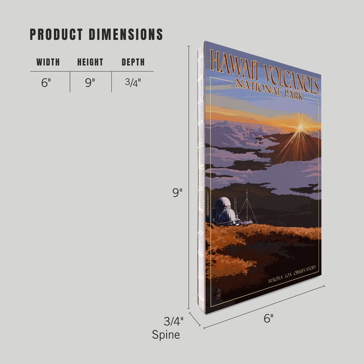 Lined 6x9 Journal, Hawaii Volcanoes National Park, Mauna Loa Observatory at Sunrise, Lay Flat, 193 Pages, FSC paper