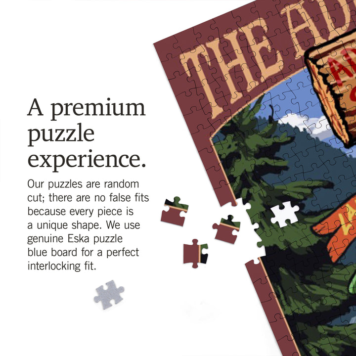 Adirondacks, New York, Destination Signpost, Jigsaw Puzzle