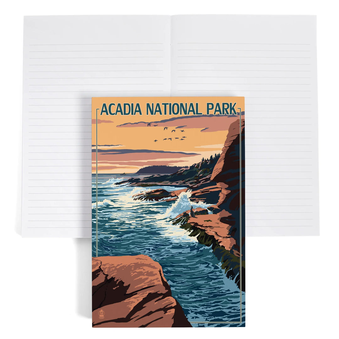 Lined 6x9 Journal, Acadia National Park, Maine, Mount Desert Island, Lay Flat, 193 Pages, FSC paper
