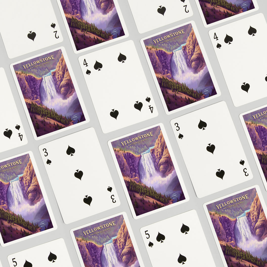 Playing Cards, Yellowstone National Park, Wyoming, Oil Painting, Yellowstone Falls, 52 Card Deck with Jokers in Box, Unique Art
