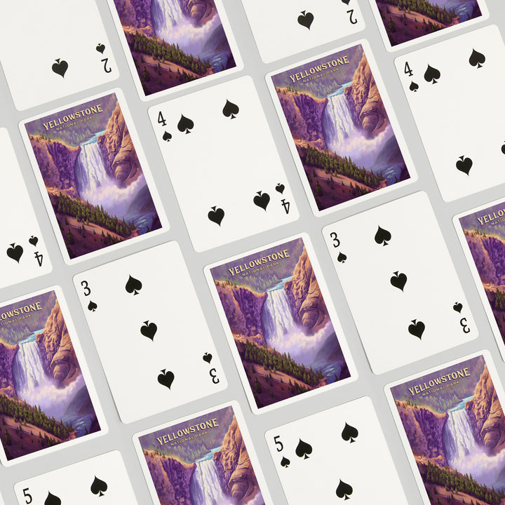 Playing Cards, Yellowstone National Park, Wyoming, Oil Painting, Yellowstone Falls, 52 Card Deck with Jokers in Box, Unique Art