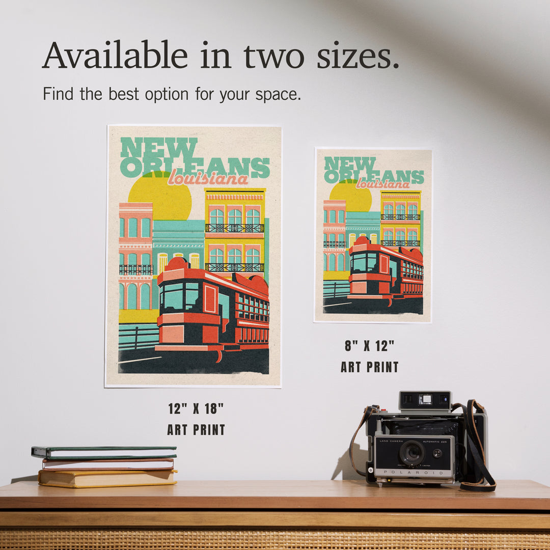 New Orleans, Louisiana, Woodblock City Series, French Quarter, Art & Giclee Prints