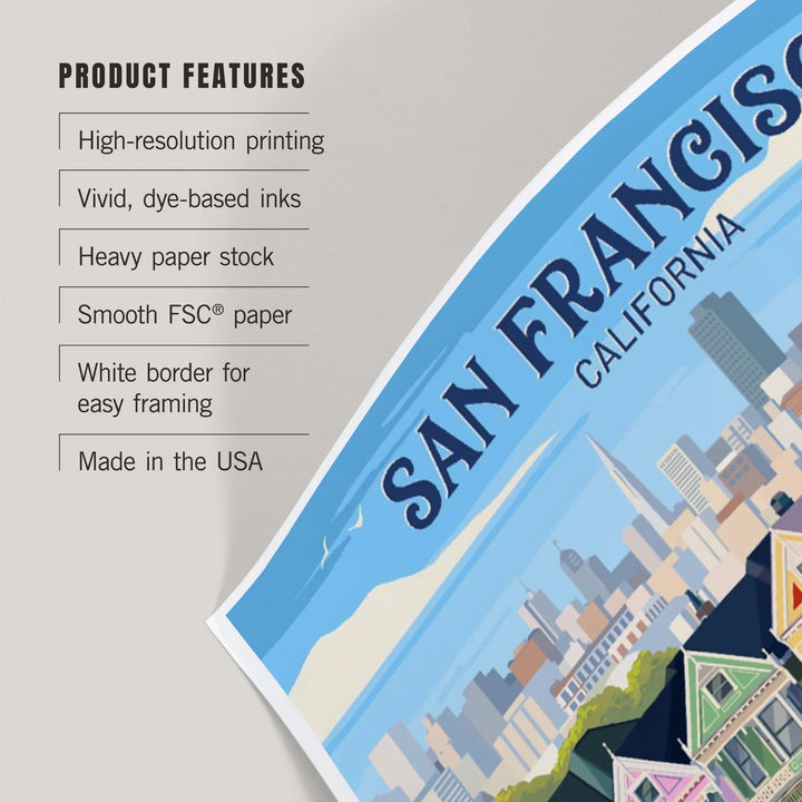 San Francisco, California, Painterly, Painted Houses, Art & Giclee Prints
