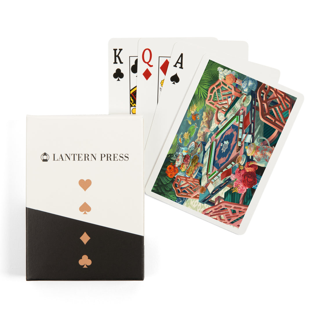 Playing Cards, Oil Painting, Mahjong Life, 52 Card Deck with Jokers in Box, Unique Art