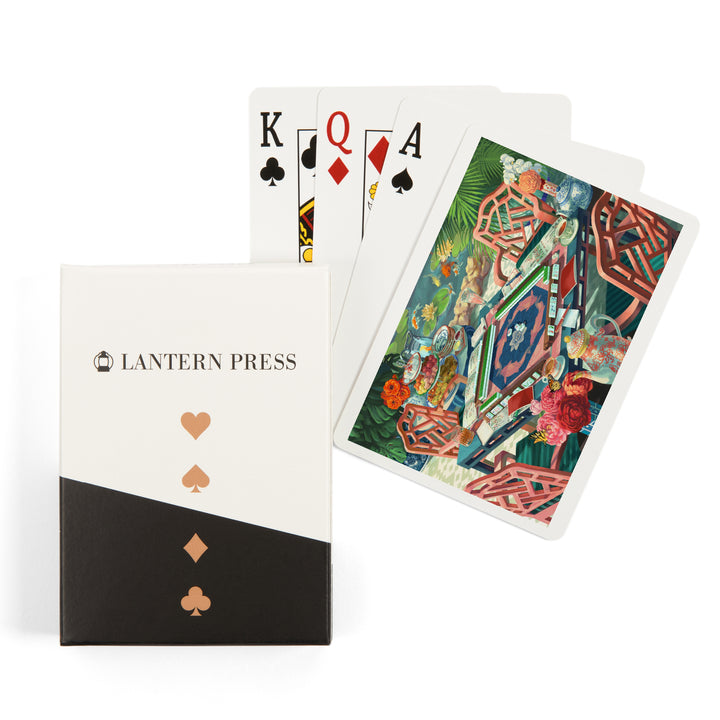 Playing Cards, Oil Painting, Mahjong Life, 52 Card Deck with Jokers in Box, Unique Art