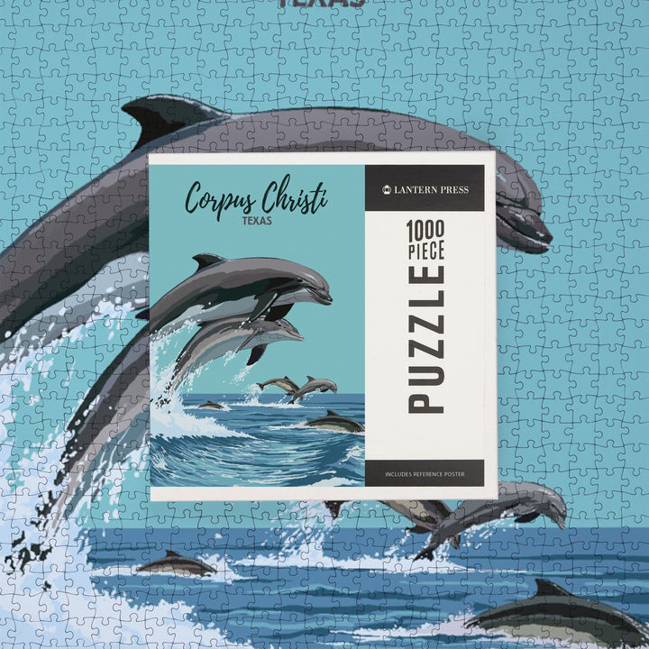 Corpus Christi, Texas, Dolphins Jumping, Jigsaw Puzzle