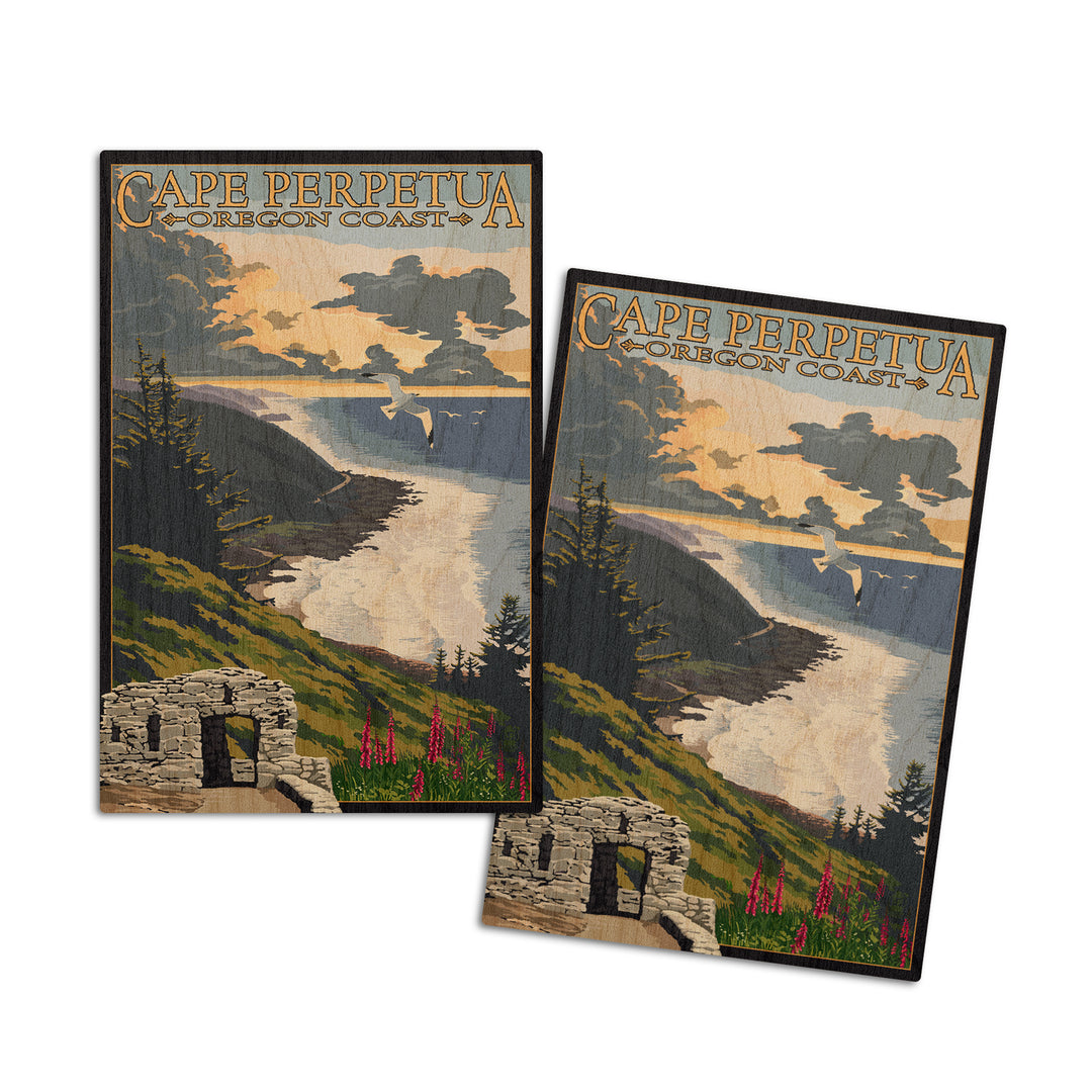 Oregon Coast, Cape Perpetua, Lantern Press Artwork, Wood Signs and Postcards