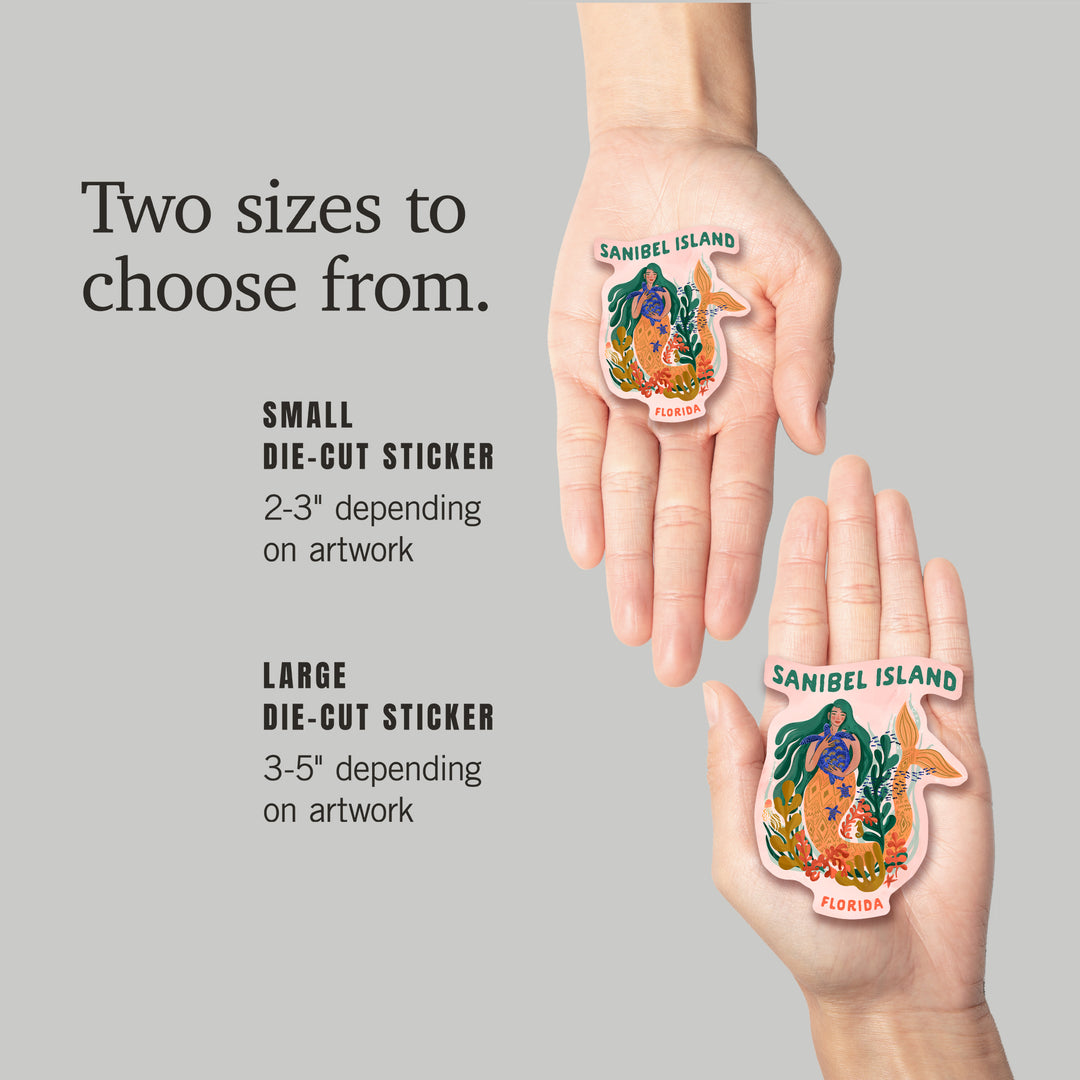 Sanibel Island, Florida, Mermaid, Friend Of The Deep, Vinyl Sticker