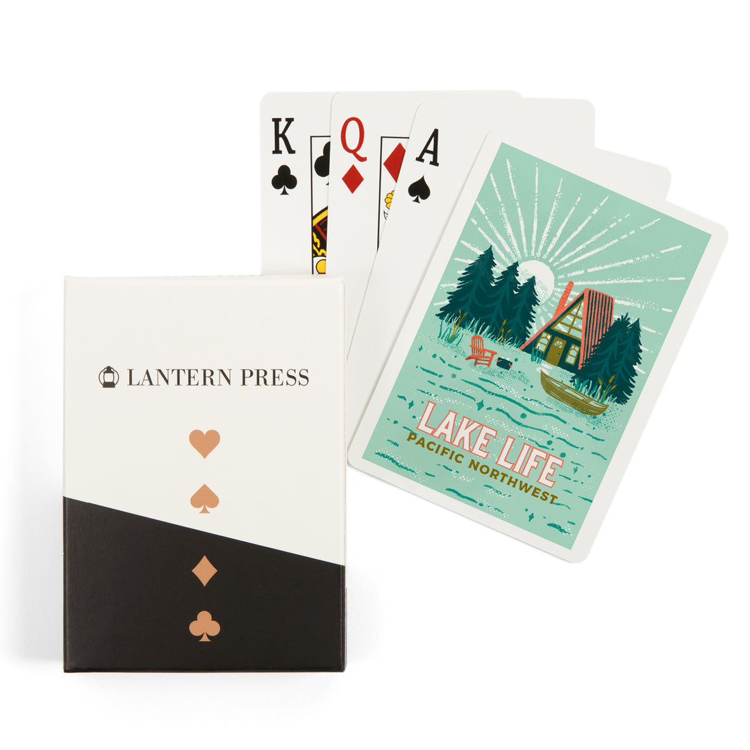 Playing Cards, Pacific Northwest, Lake Life Series, Lake Life, 52 Card Deck with Jokers in Box, Unique Art