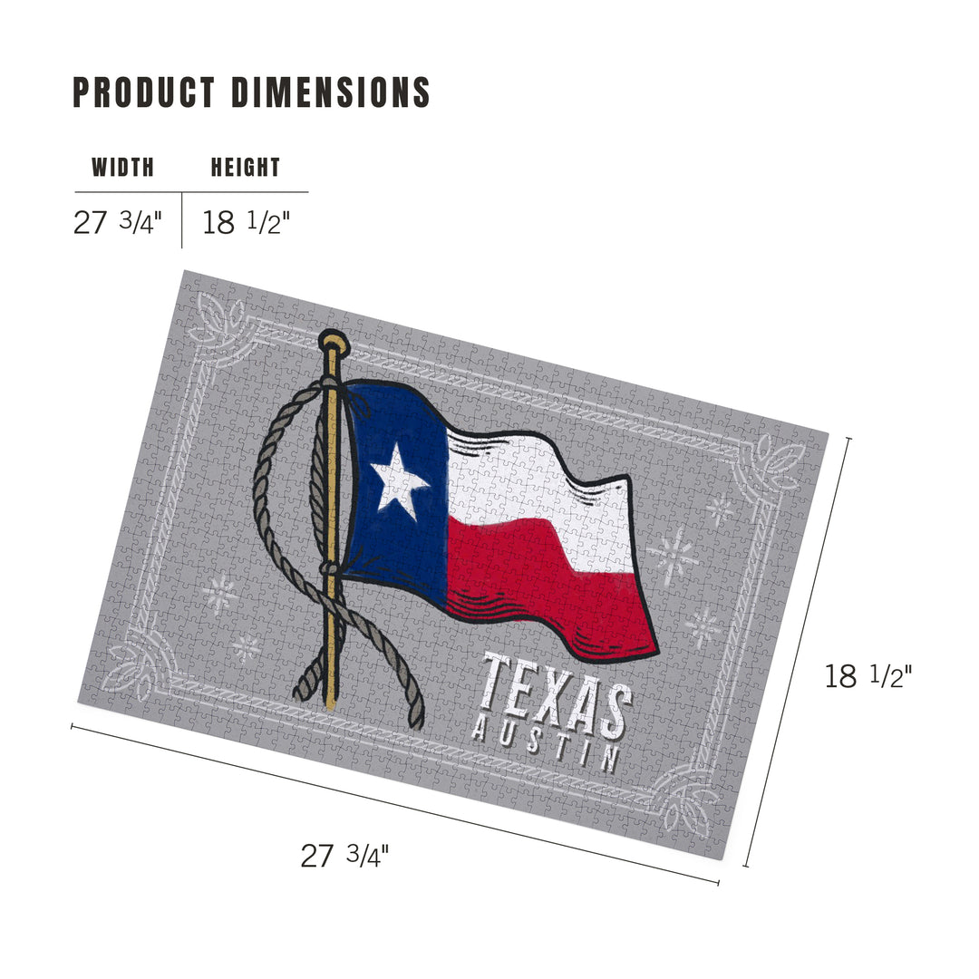 Austin, Texas, Waving State Flag, State Series, 1000 Piece Jigsaw Puzzle
