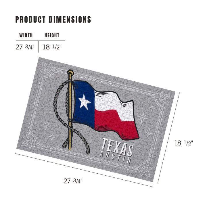 Austin, Texas, Waving State Flag, State Series, 1000 Piece Jigsaw Puzzle