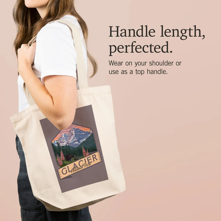 Glacier National Park, Montana, Bear and Spring Flowers,, Tote Bag