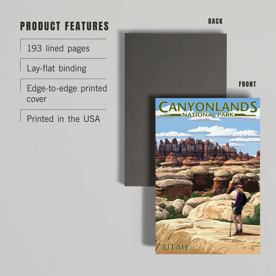 Lined 6x9 Journal, Canyonlands National Park, Utah, Hiker Scene, Lay Flat, 193 Pages, FSC paper