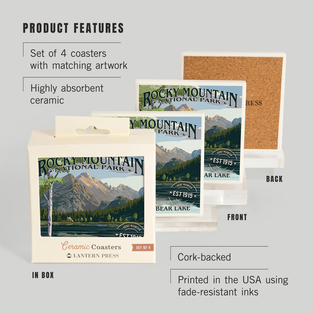 Rocky Mountain National Park, Colorado, Longs Peak and Bear Lake Press, Coasters