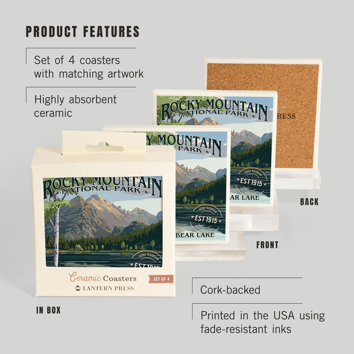 Rocky Mountain National Park, Colorado, Longs Peak and Bear Lake Press, Coasters