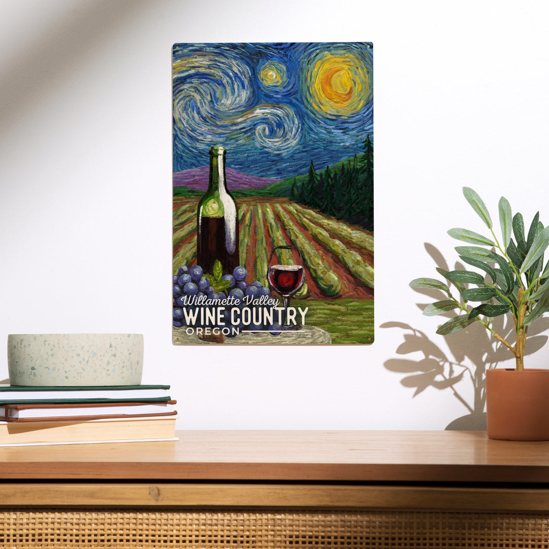Willamette Valley, Oregon, Wine Country, Starry, Wood Sign and Postcards