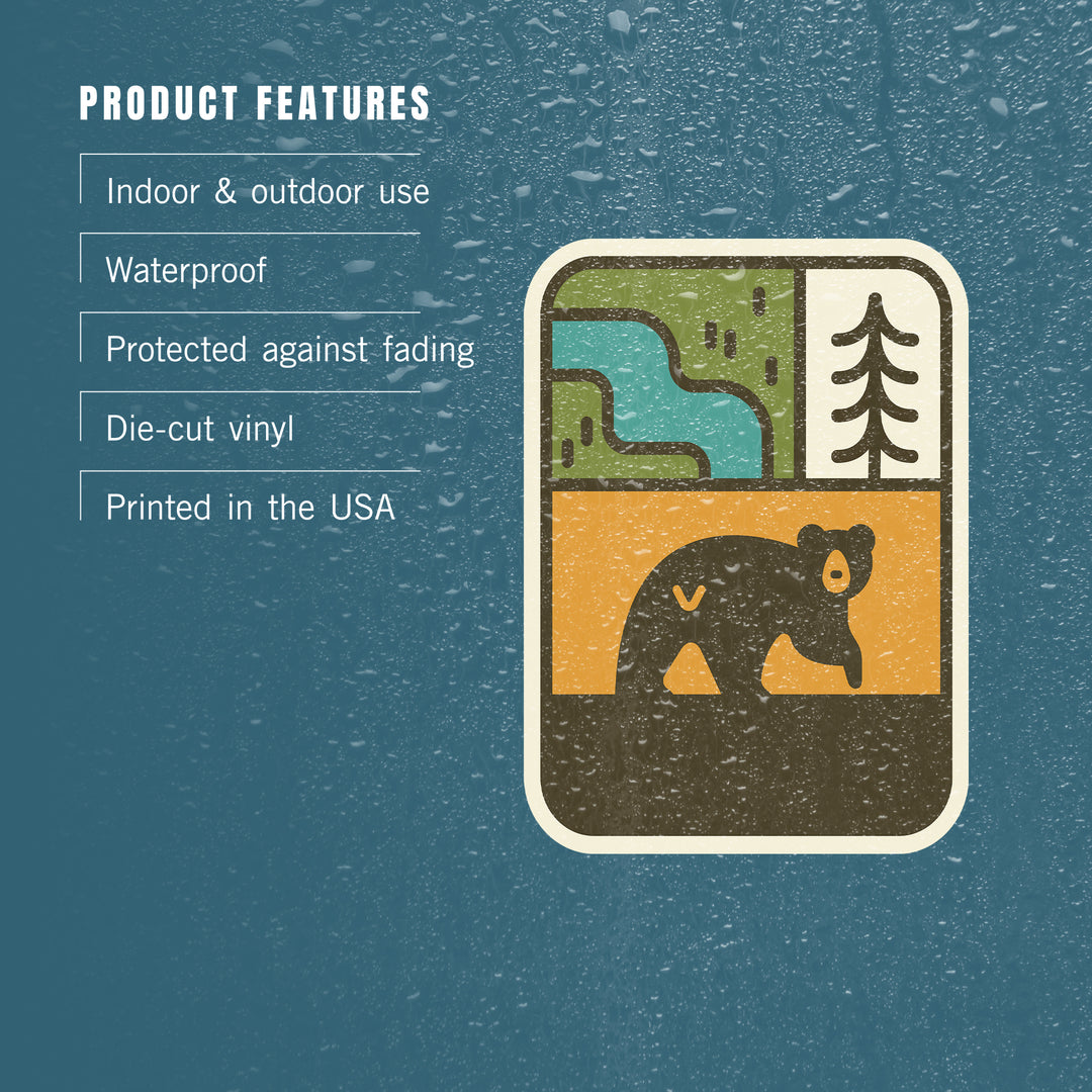 Simple Vector, Black Bear, Vinyl Sticker