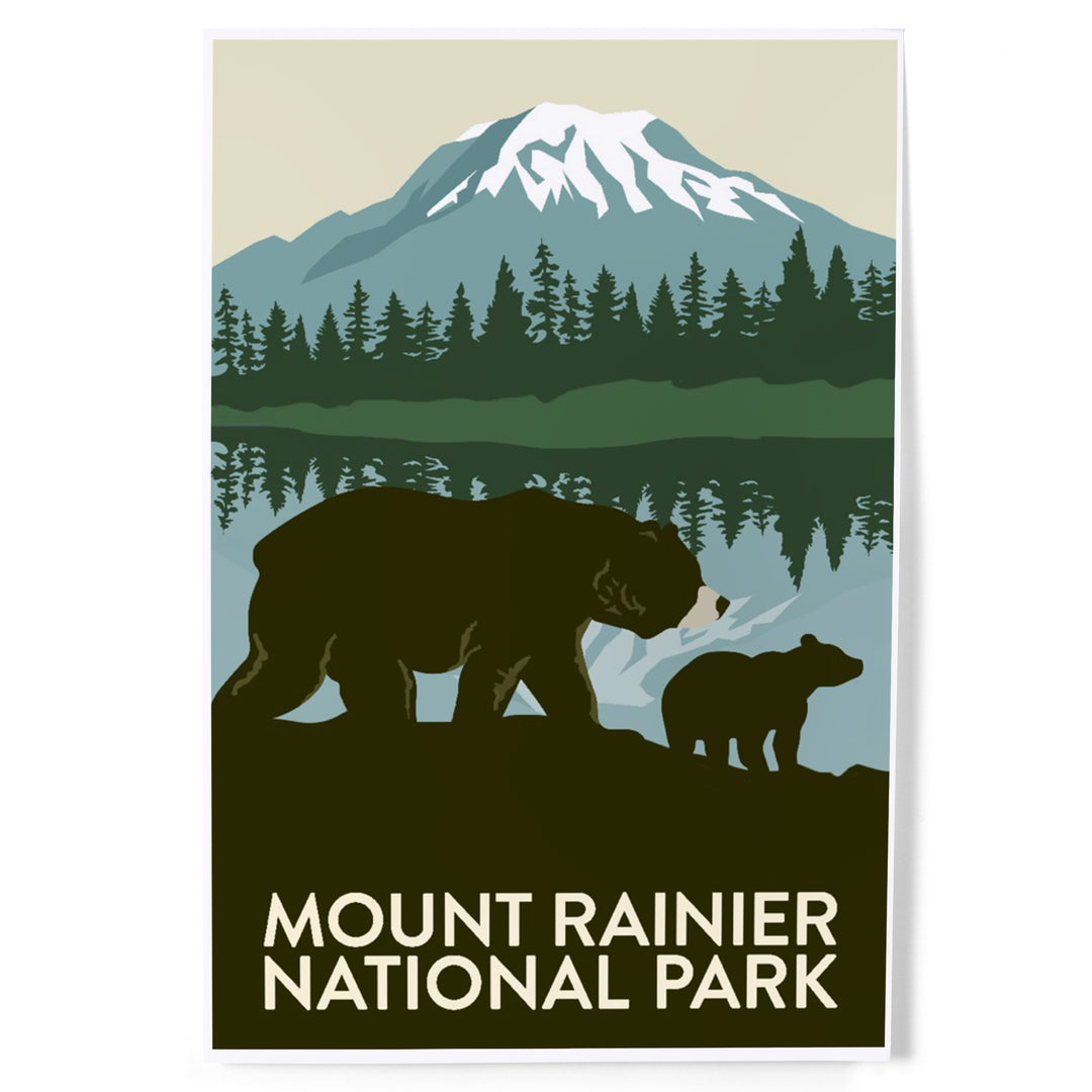 Mount Rainier National Park, Washington, Bears art prints, metal signs