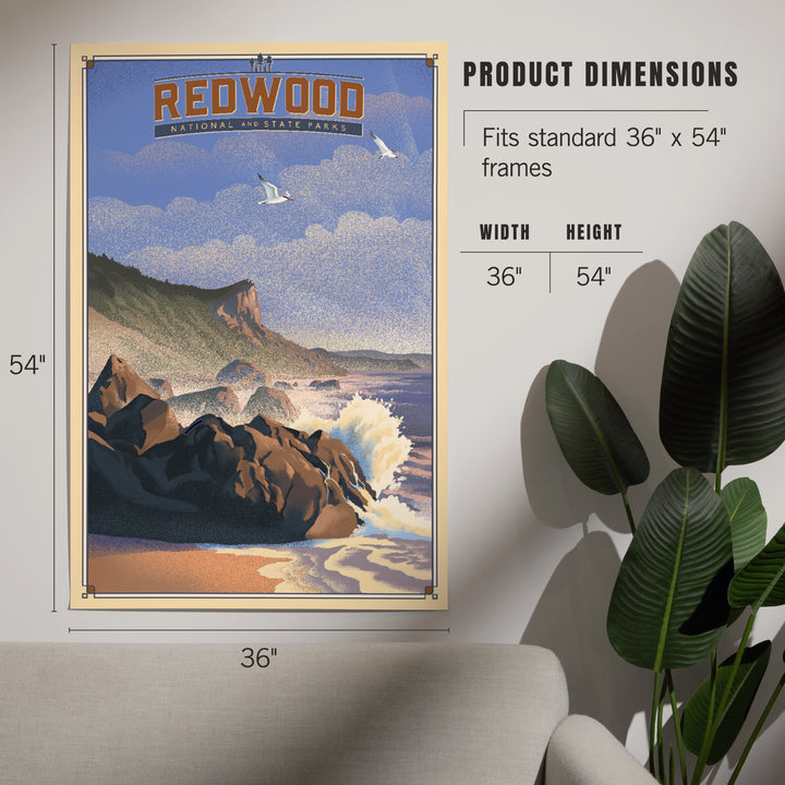 Redwood National and State Parks, California, Lithograph National Park Series, Art & Giclee Prints