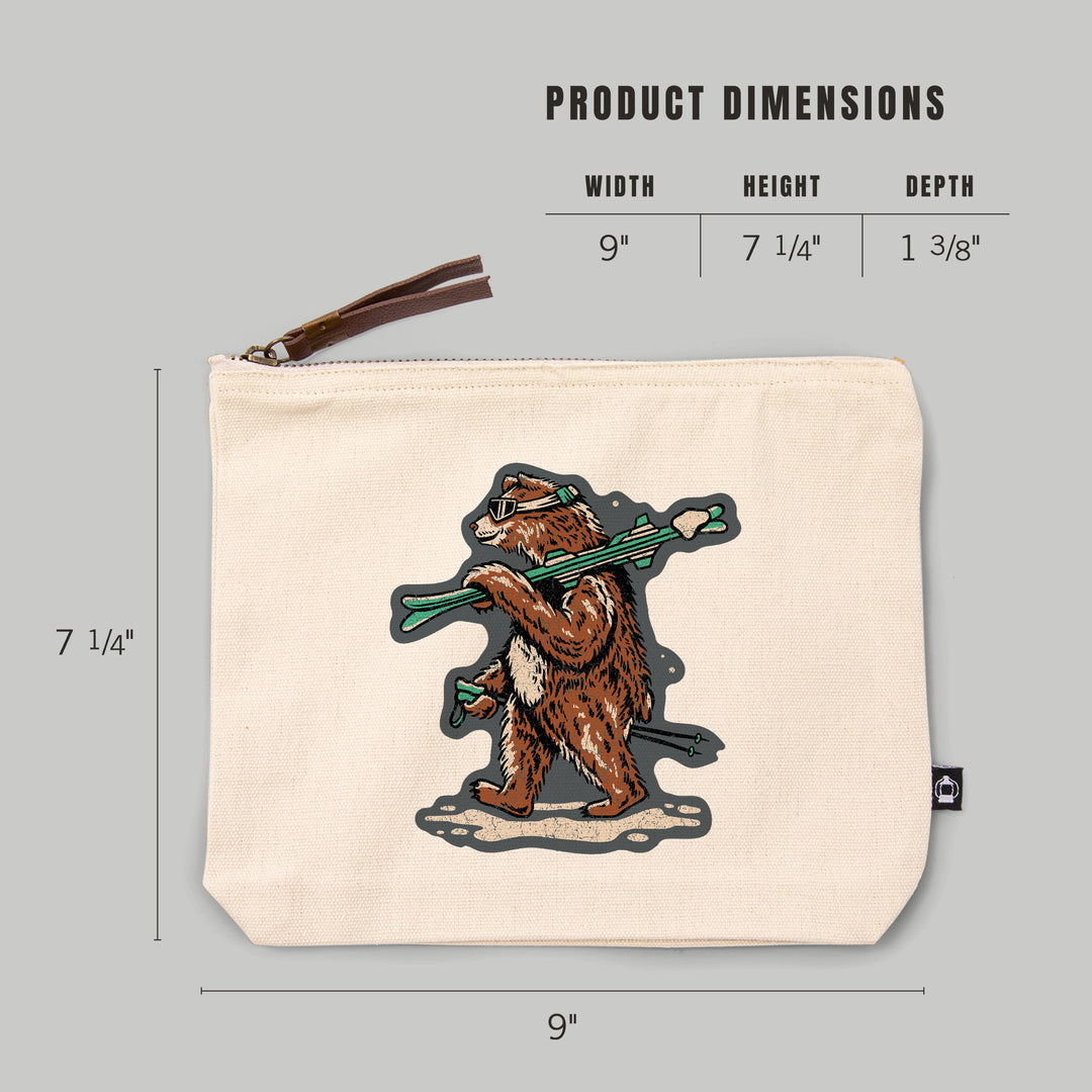 Ski Bear, Distressed Vector, Accessory Go Bag