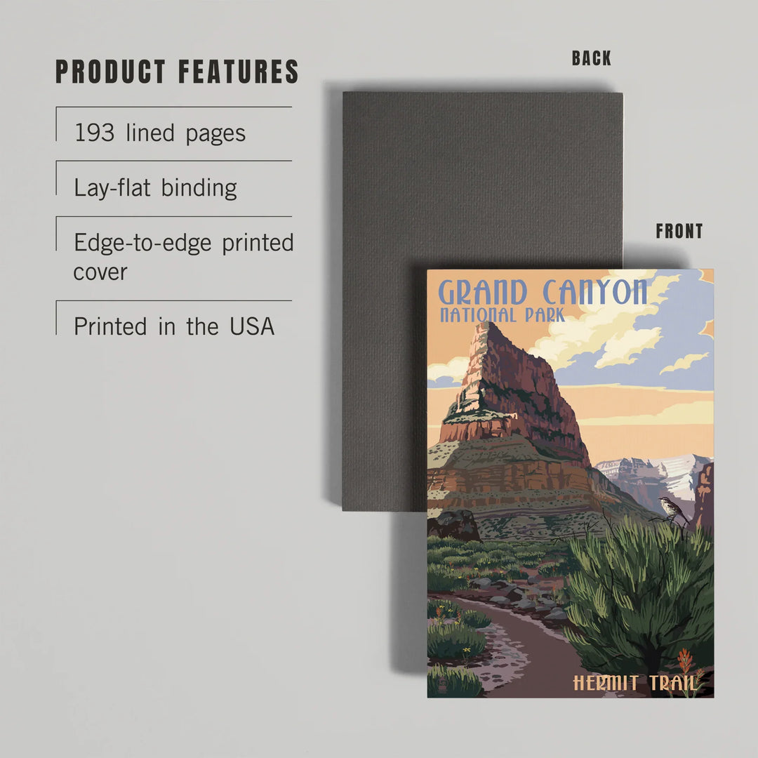 Lined 6x9 Journal, Grand Canyon National Park, Arizona, Hermit Trail, Lay Flat, 193 Pages, FSC paper