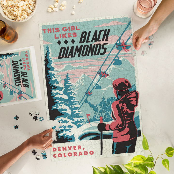 Denver, Colorado, Ski Black Diamond, Jigsaw Puzzle