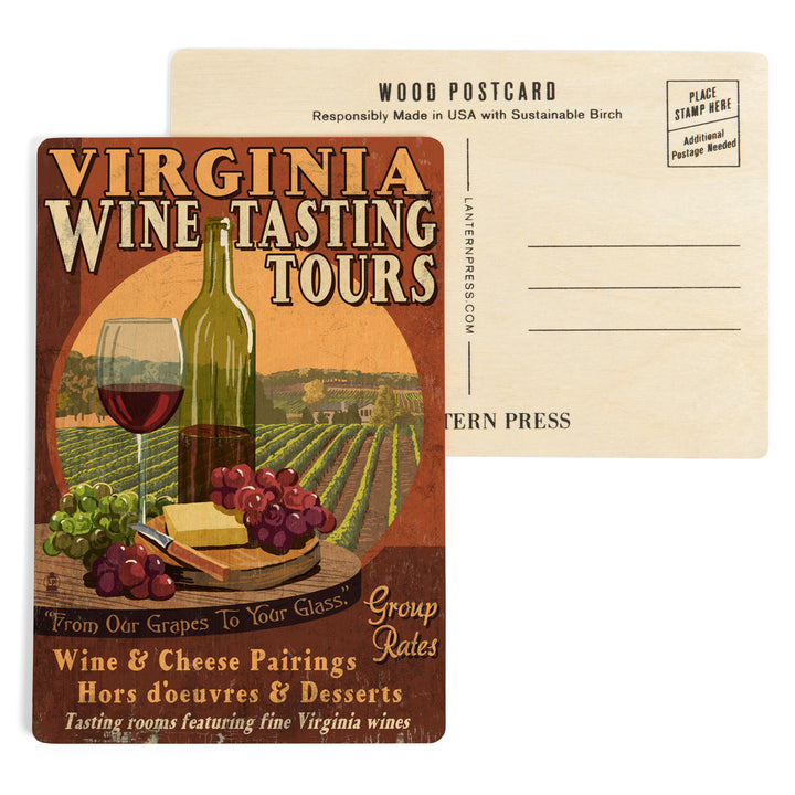 Virginia, Wine Vintage Sign, Wood Sign and Postcards