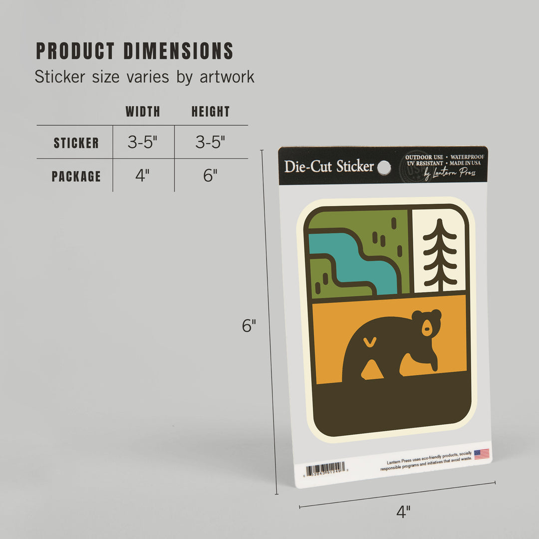 Simple Vector, Black Bear, Vinyl Sticker
