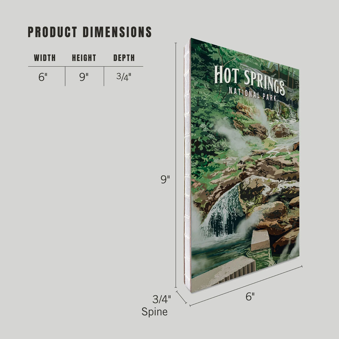 Lined 6x9 Journal, Hot Springs National Park, Arkansas, Painterly National Park Series, Lay Flat, 193 Pages, FSC paper