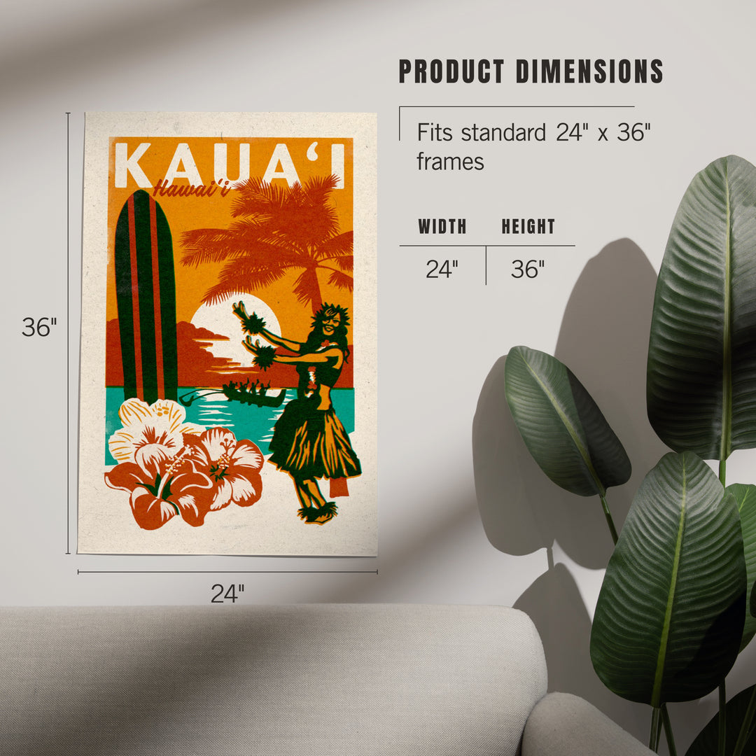 Kauai, Hawaii, Woodblock, Art & Giclee Prints