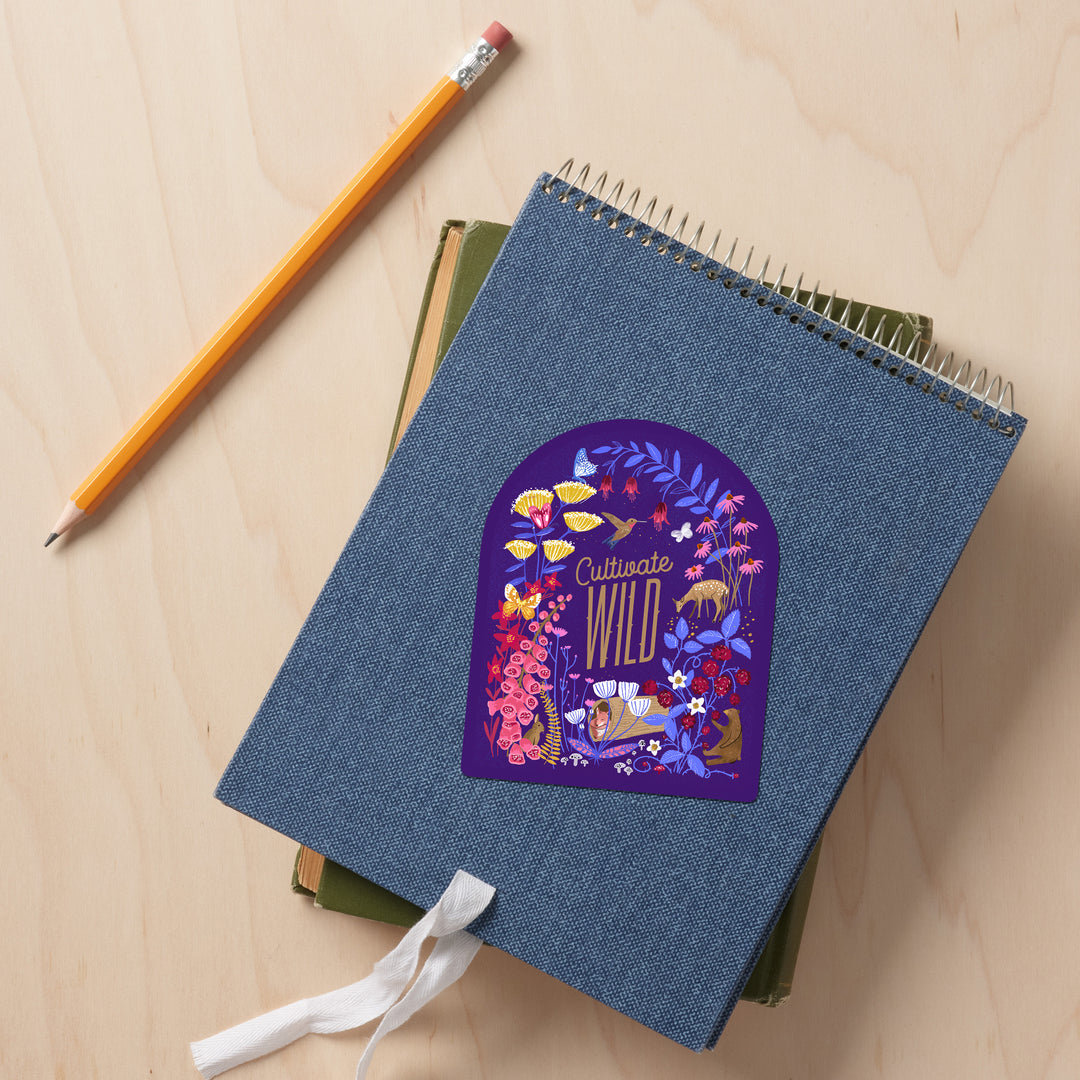 Cultivate Wild, Floral, Vinyl Sticker