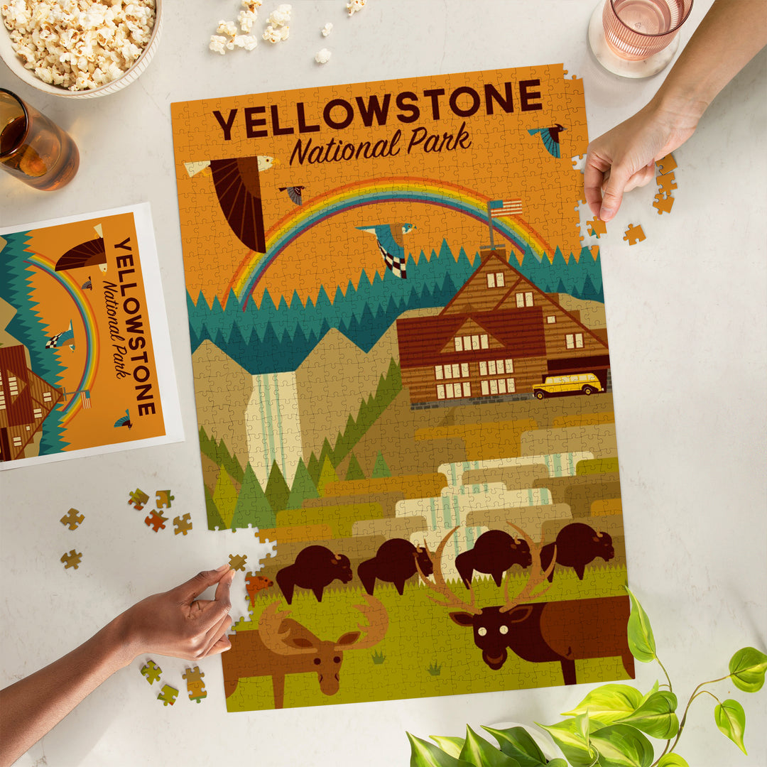 Yellowstone National Park, Geometric Experience Collection, Lodge, Jigsaw Puzzle