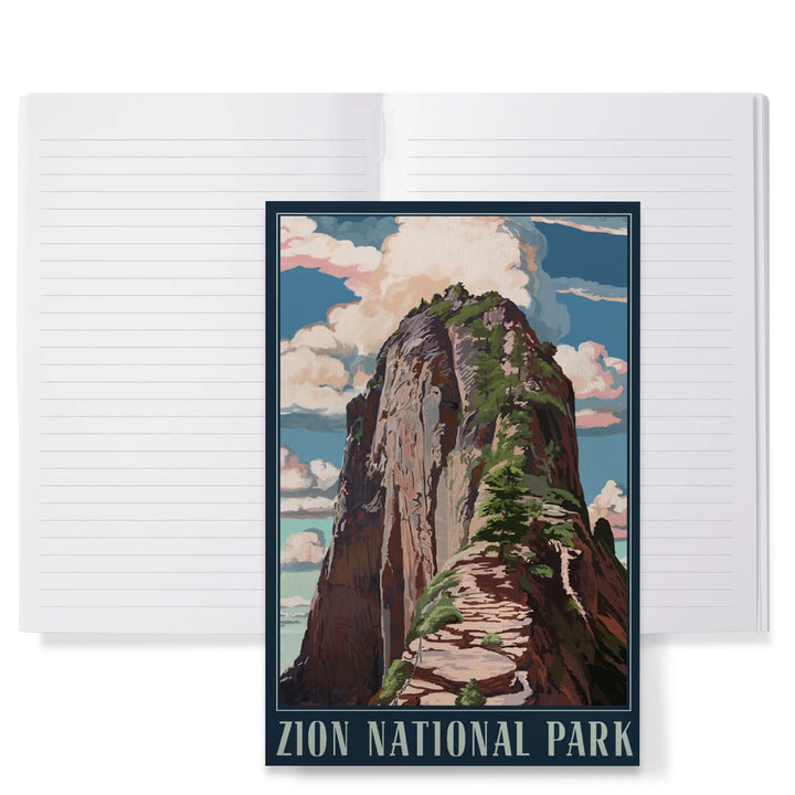 Lined 6x9 Journal, Zion National Park, Utah, Angels Landing, Lay Flat, 193 Pages, FSC paper