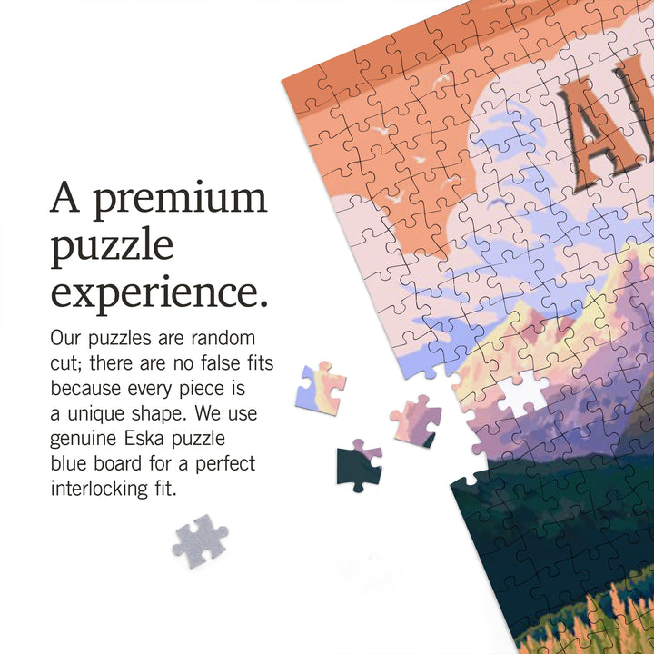 Alaska, Painterly, Bear Family, 1000 Piece Jigsaw Puzzle