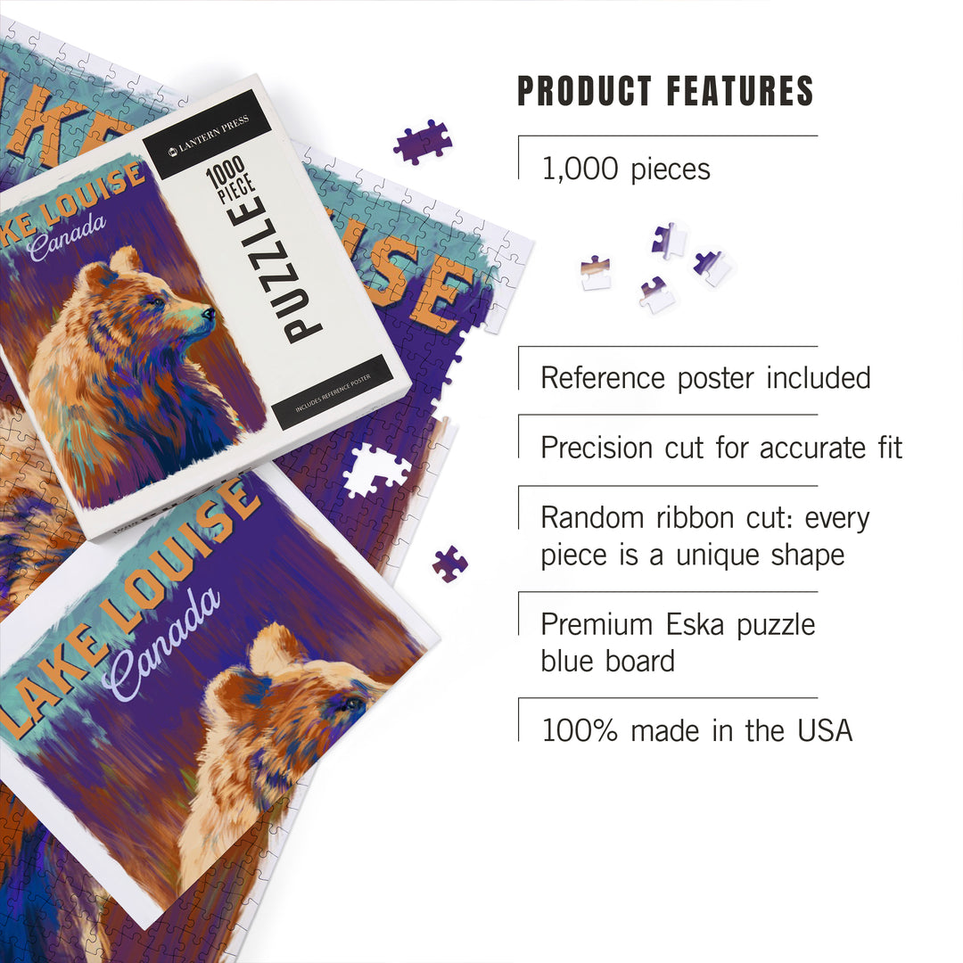 Lake Louise, Canada, Grizzly Bear, Vivid, Jigsaw Puzzle