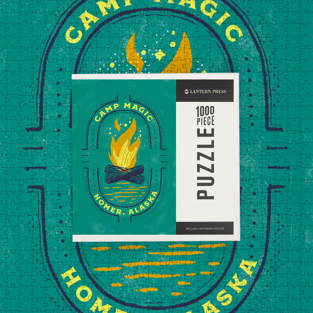 Homer, Alaska, Lake Life Series, Camp Magic,, 1000 Piece Jigsaw Puzzle