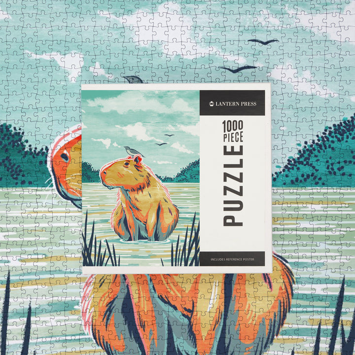 Graphic Pastel, Capybara, 1000 Piece Jigsaw Puzzle