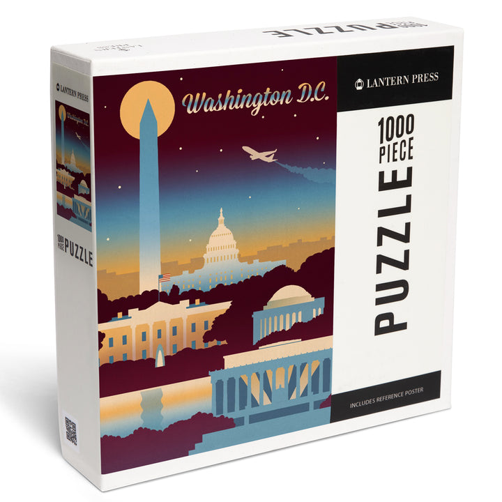 Washington DC, Retro Skyline Chromatic Series, Jigsaw Puzzle