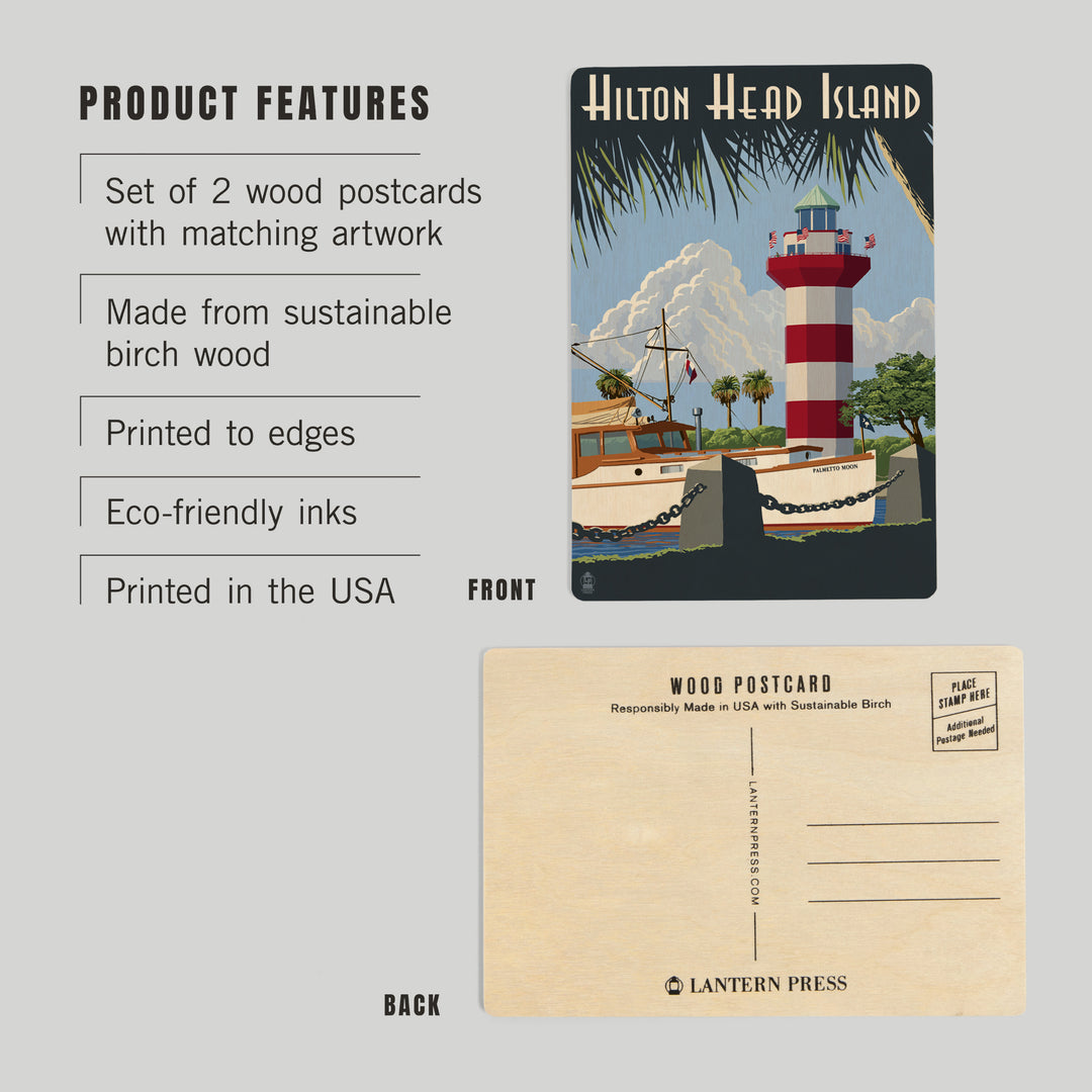Hilton Head Island, South Carolina, Painterly, Wood Sign and Postcards