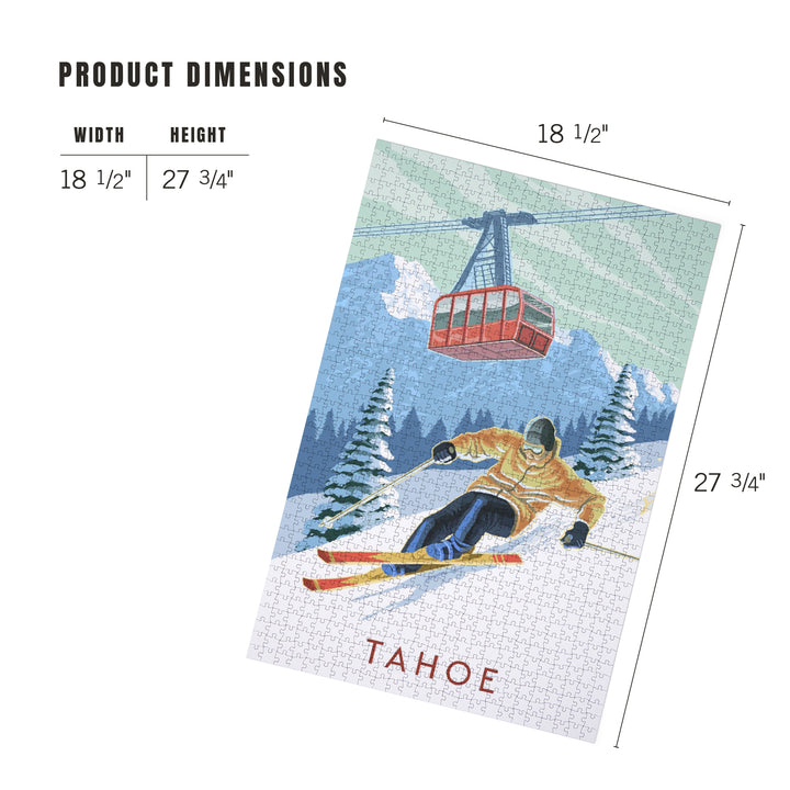 Lake Tahoe, California, Skier and Tram, Tahoe, Jigsaw Puzzle