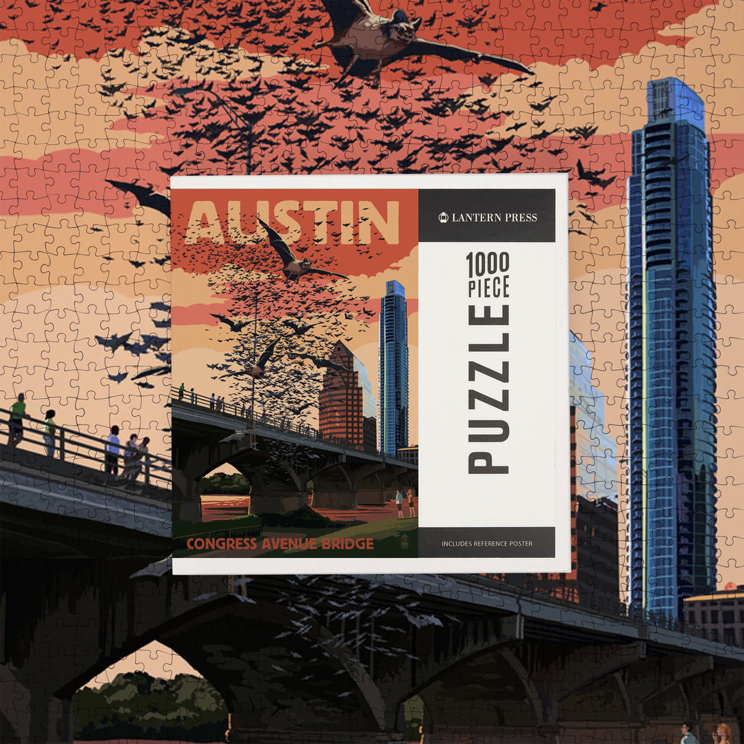 Austin, Texas, Bats and Congress Avenue Bridge, Jigsaw Puzzle