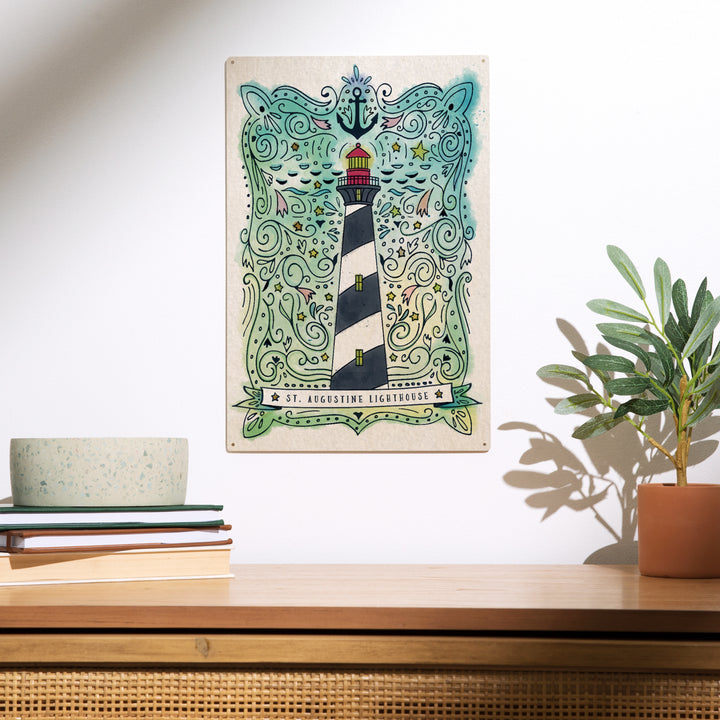 St. Augustine, Florida, Watercolor, Nautical, Wood Sign and Postcards