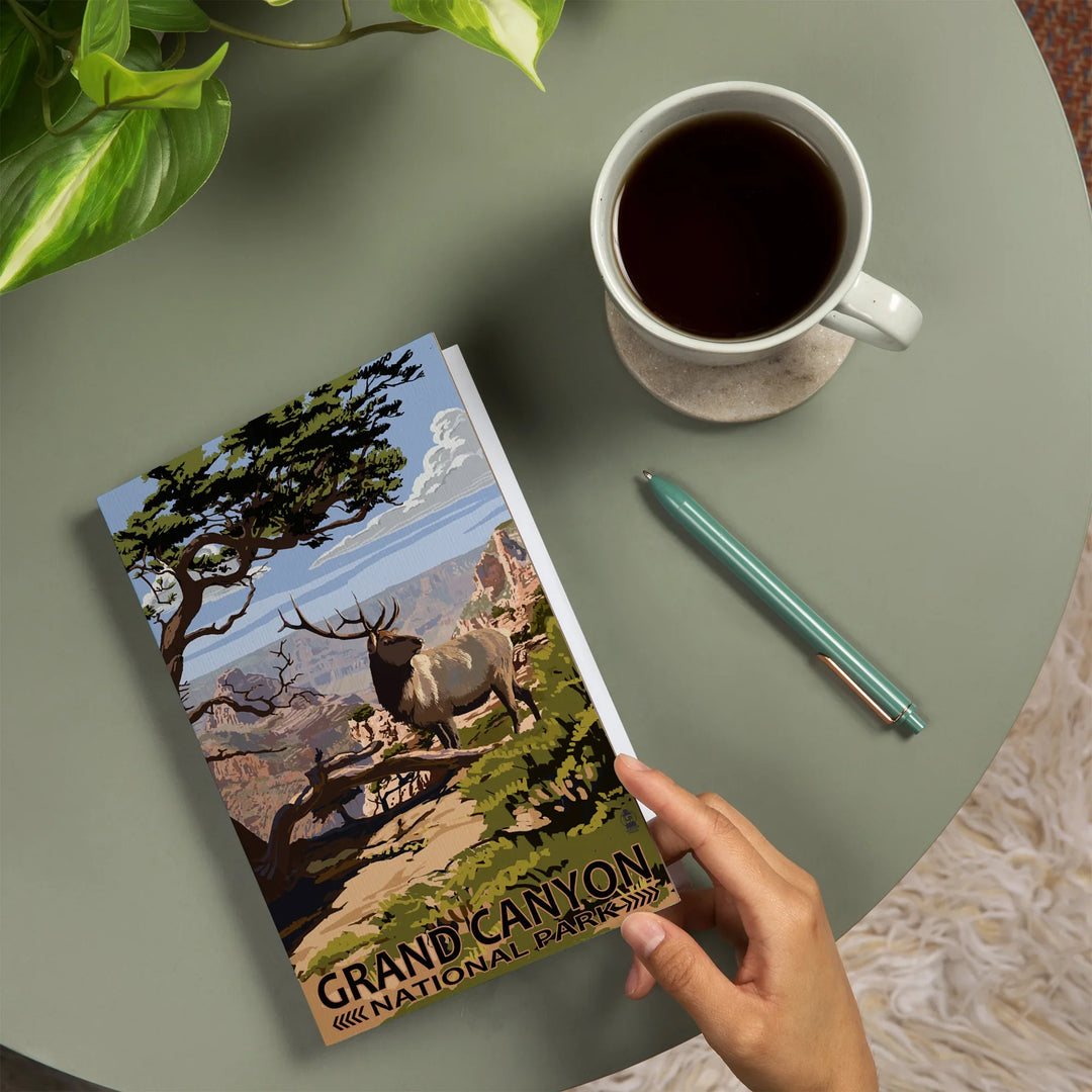 Lined 6x9 Journal, Grand Canyon National Park, Arizona, Elk and South Rim, Lay Flat, 193 Pages, FSC paper