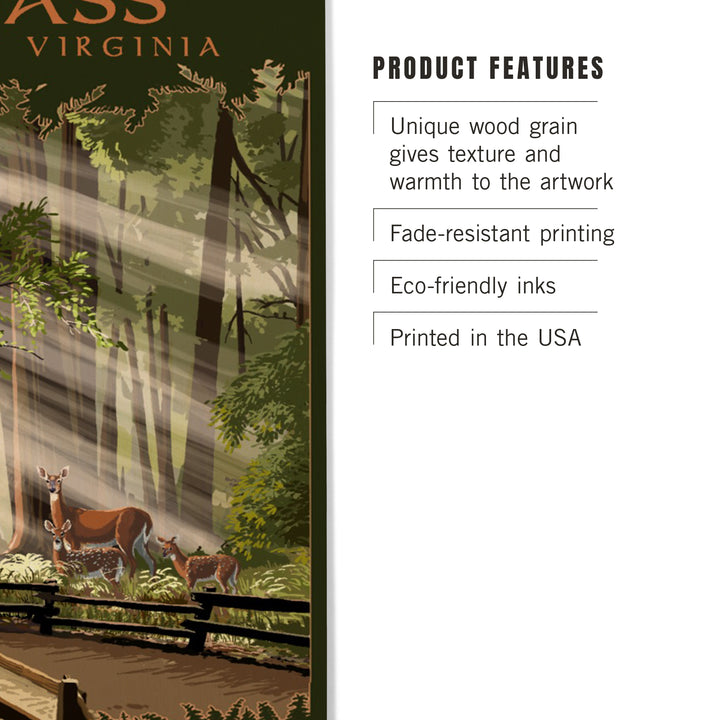 Cass, West Virginia, Deer and Fawns, Wood Sign and Postcards