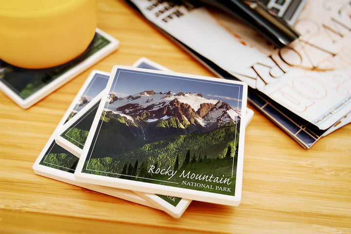 Rocky Mountain National Park, Colorado, Mountains and Trees, Coaster Set