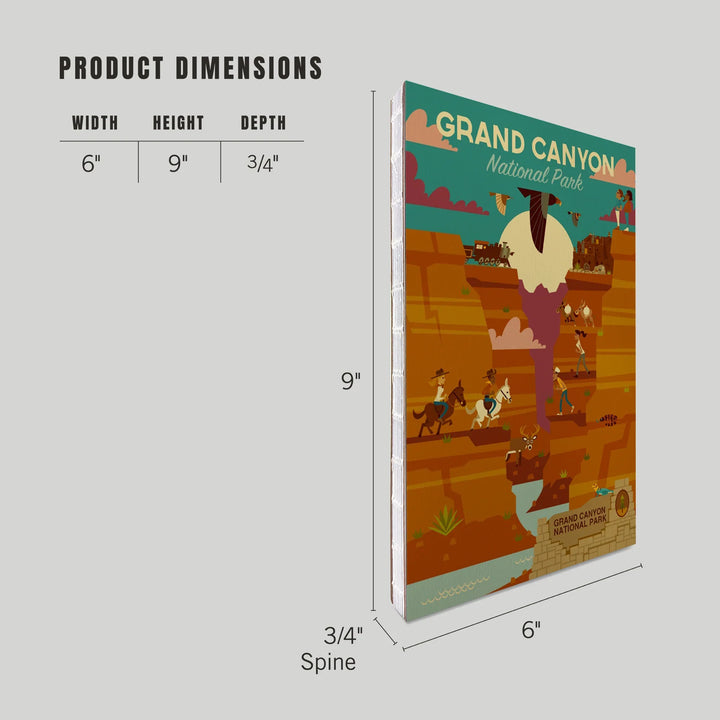 Lined 6x9 Journal, Grand Canyon National Park, Arizona, Geometric National Park Series, Lay Flat, 193 Pages, FSC paper
