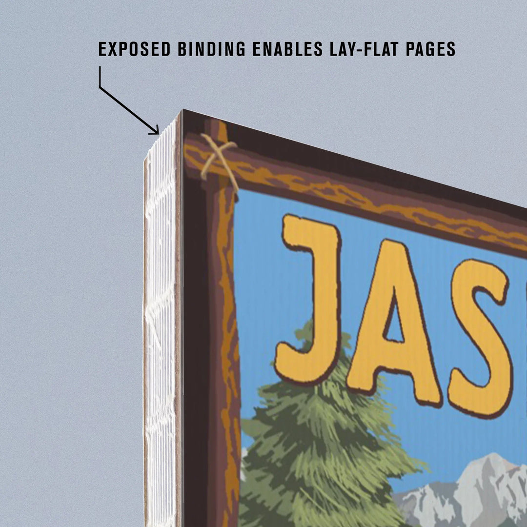 Lined 6x9 Journal, Jasper National Park, Canada, Bear in Forest, Lay Flat, 193 Pages, FSC paper