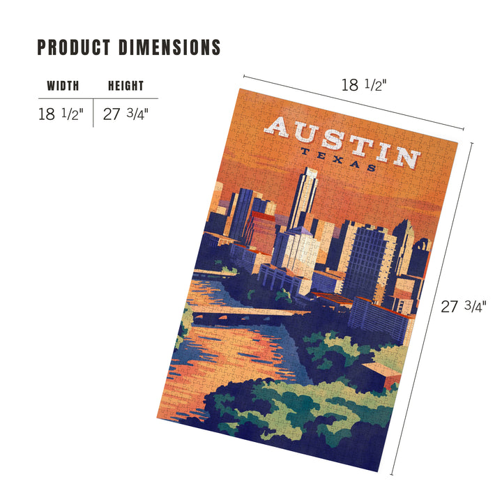 Austin, Texas, Painterly, City Series, 1000 Piece Jigsaw Puzzle